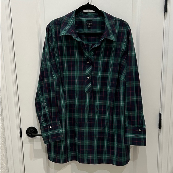 Talbots Plus Size Plaid Blouse - Picture 1 of 7